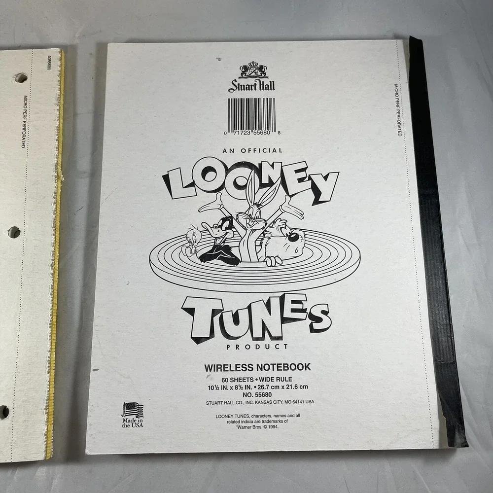 Looney Tunes Notepad Stationery Tablet Lined Paper Stuart Hall Taz Bugs Bunny 3